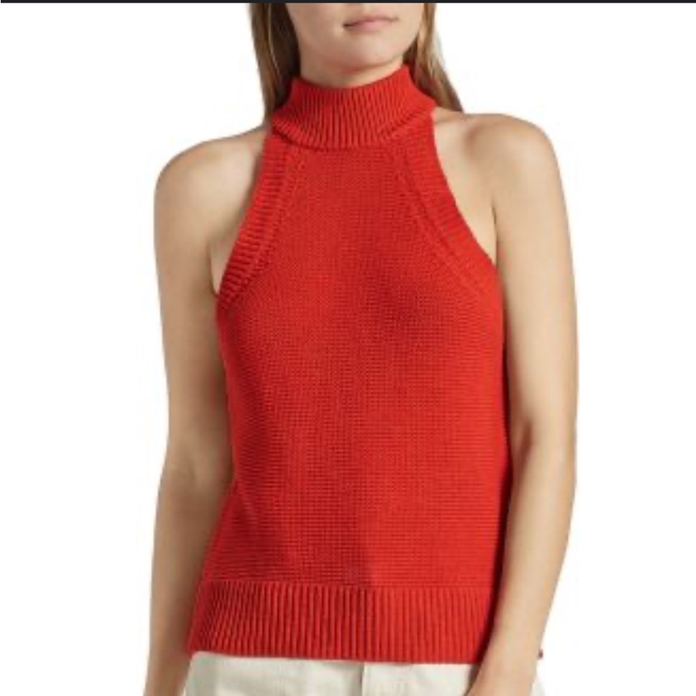 Joie Carmena Maraschino Red Knit Top